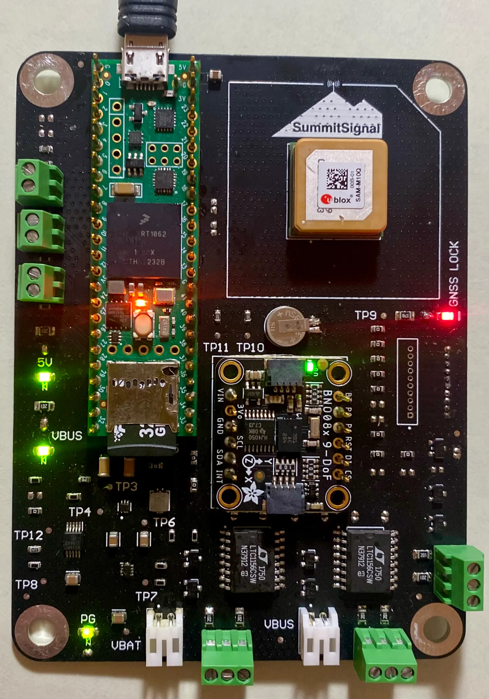 Fabricated and assembled Summit Signal PCB