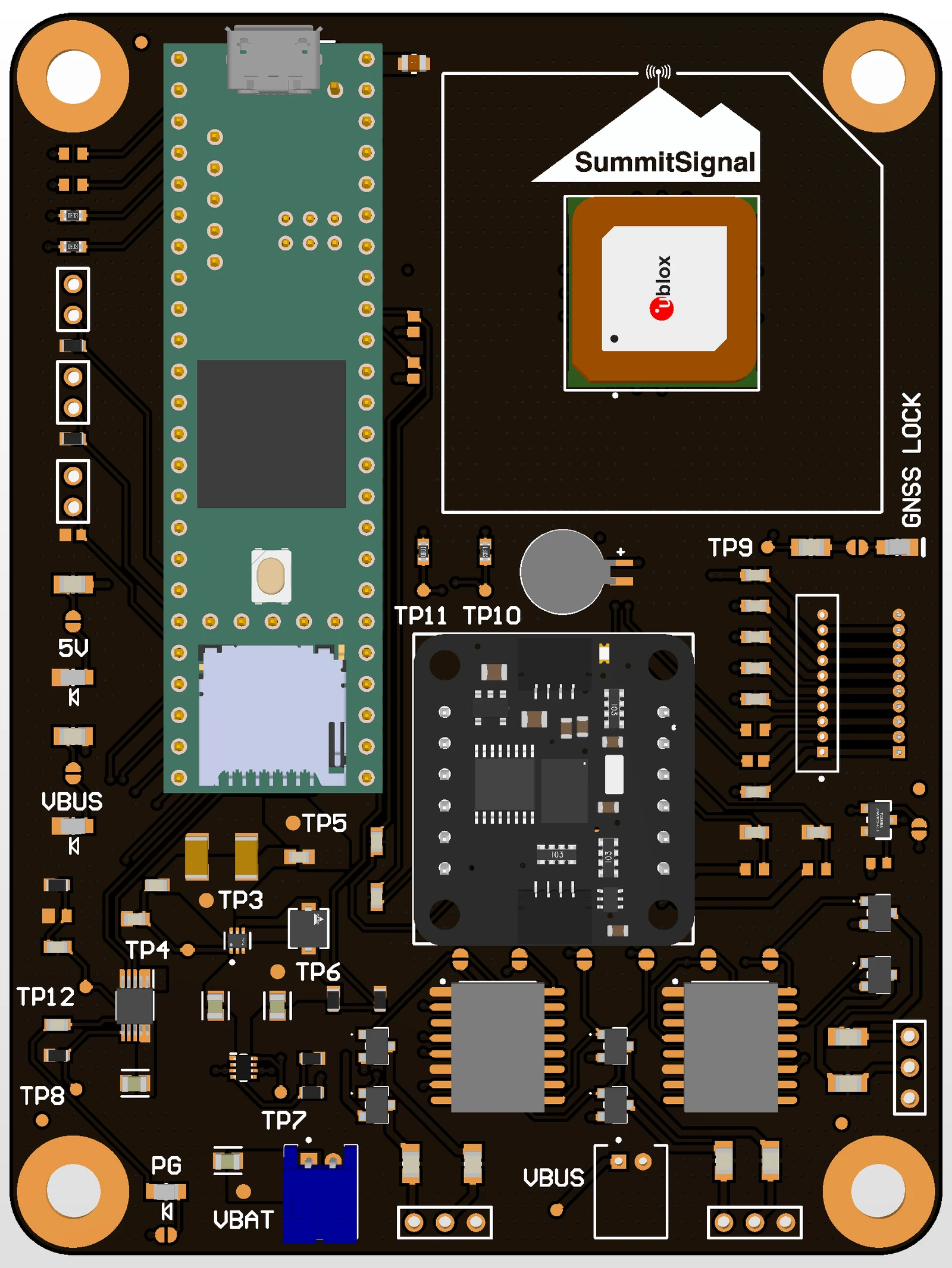 Summit Signal PCB layout render in Altium