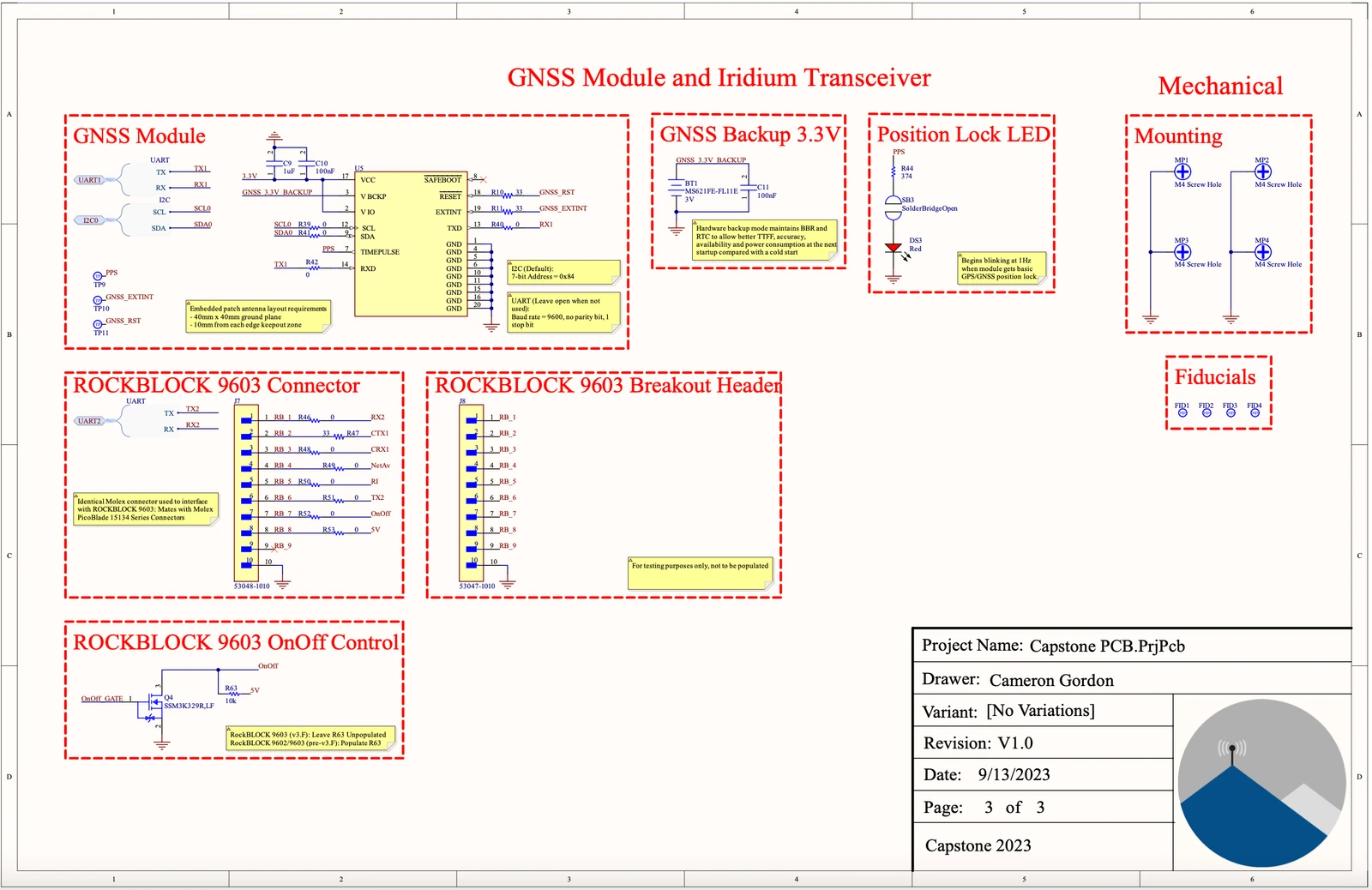 Schematic page 3 — sensors and I/O