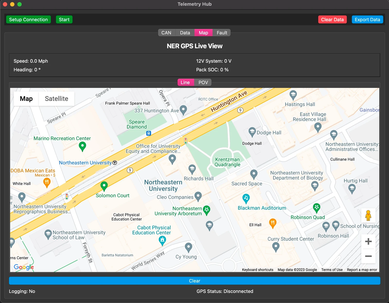 PyQt6 ground station with live map view of the vehicle